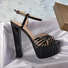 Onlymakerженские босоножки на платформе с ремешком на щиколотке; Обувь с открытым носком и толстыми ремешками; Большие размеры US5-US15