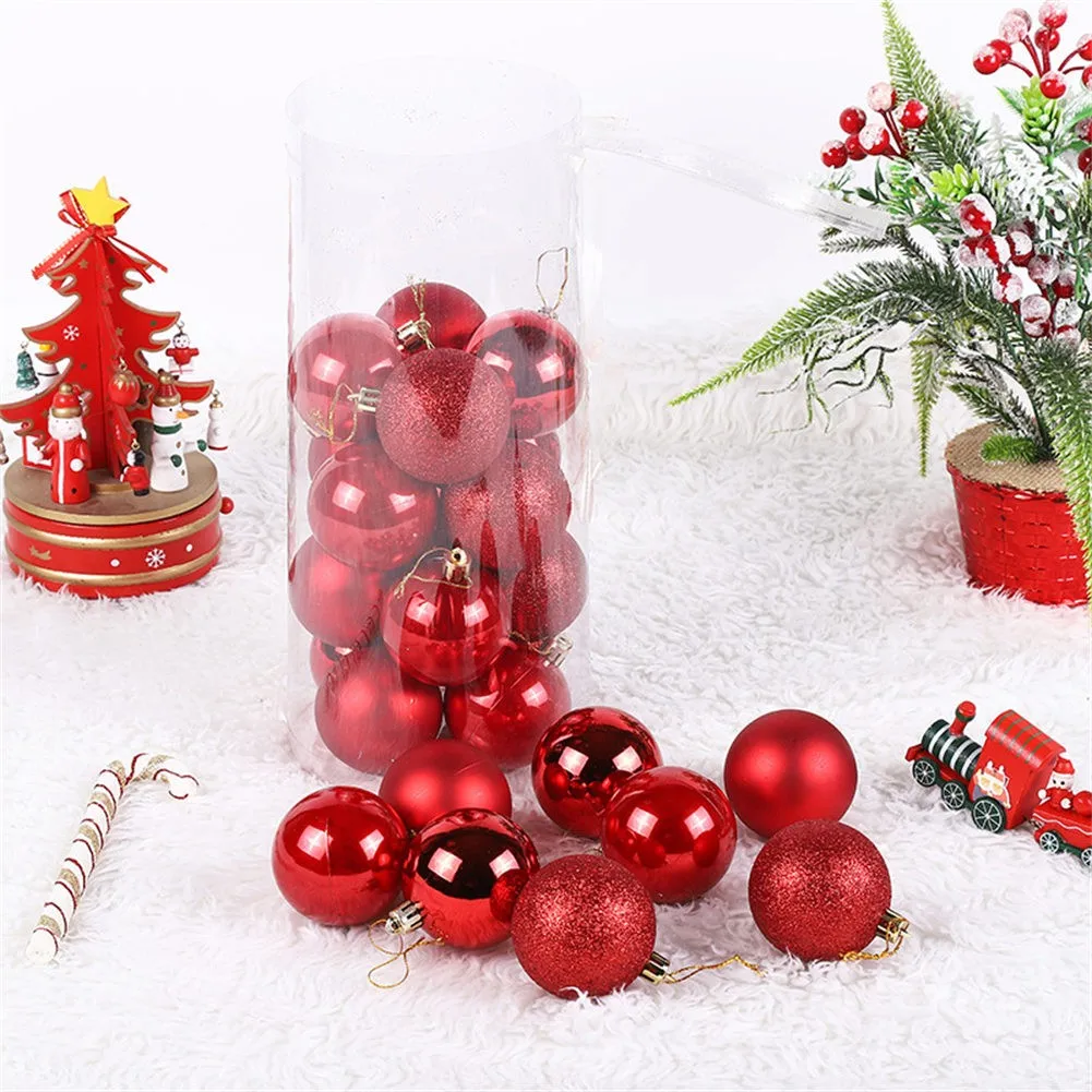 

24pcs 3cm Colorful Christmas Ball Decoration Plastic Small Balls Christmas Tree Ornaments Hanging Holiday Wedding Party Supplies