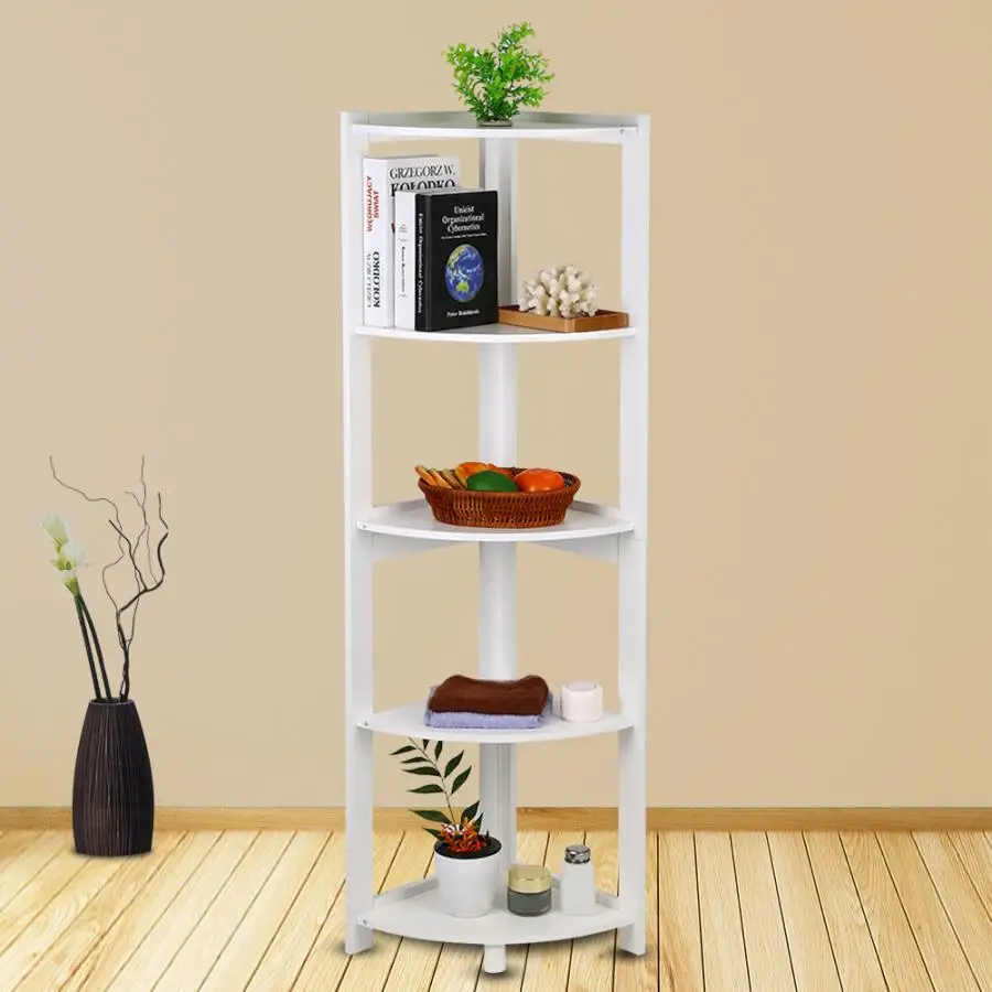 5 уровневая угловая домашняя полка для хранения книг компакт дисков вазы
