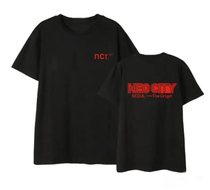 Kpop Nct 127 футболка с круглым вырезом и коротким рукавом одинаковым принтом для