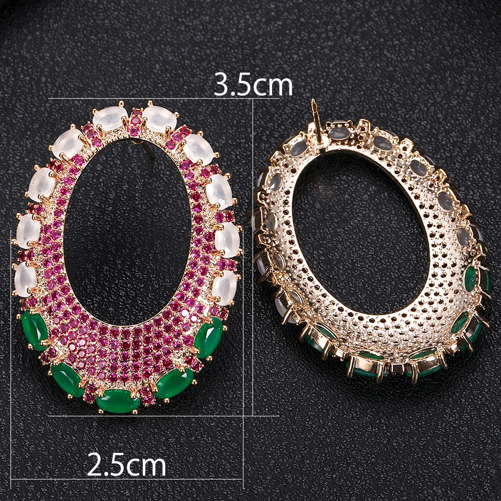 Janekelly новый элегантный и очаровательный круглый Форма Серьги гвоздики для женщин