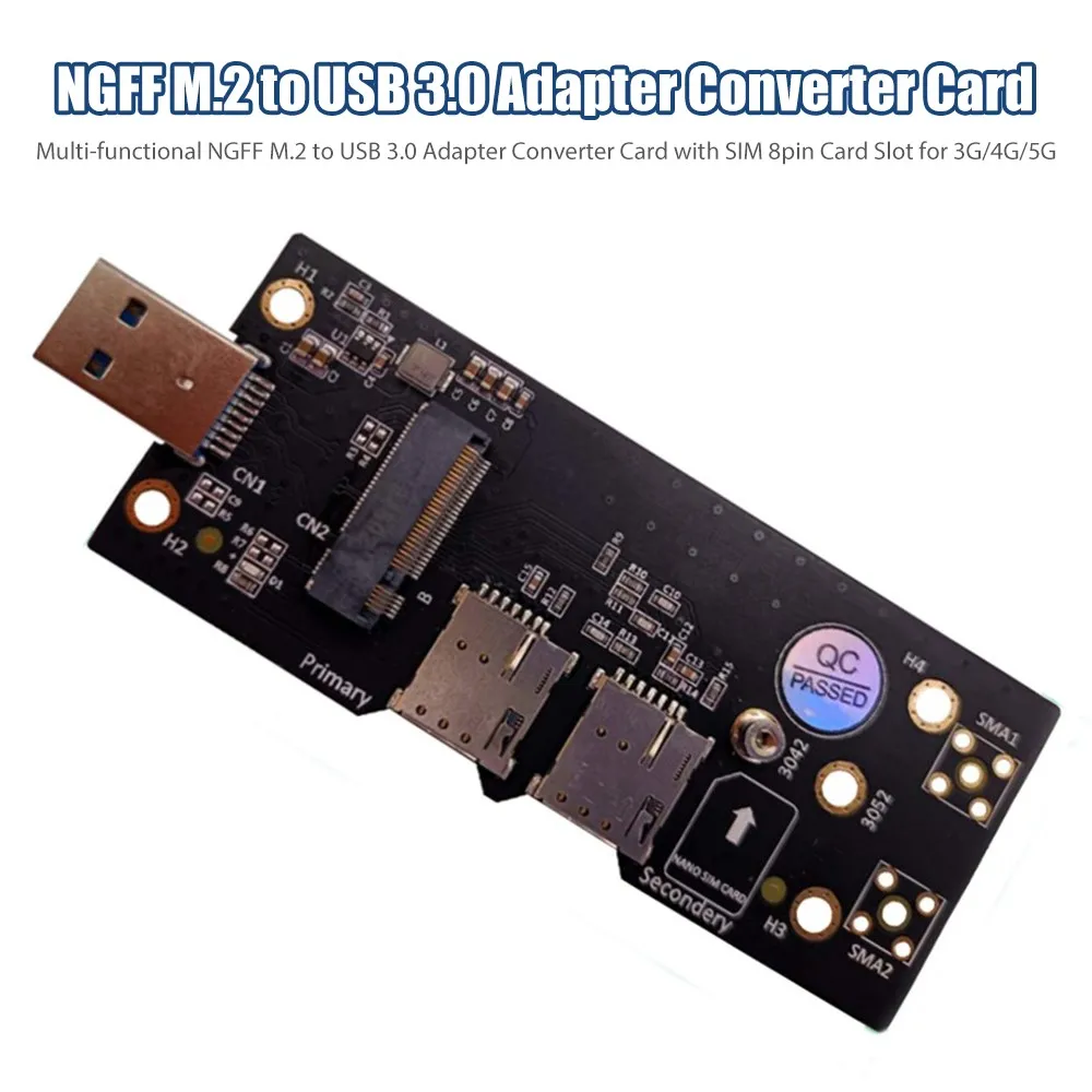 

Classic Durable Practical Multi-functional NGFF M.2 to USB 3.0 Adapter Converter Card with SIM 8pin Card Slot for 3G/4G/5G B