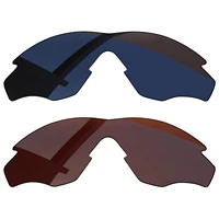 bsymbo 2 pairs pitch black sandy brown polarized replacement lenses for oakley m2 frame asian fit frame