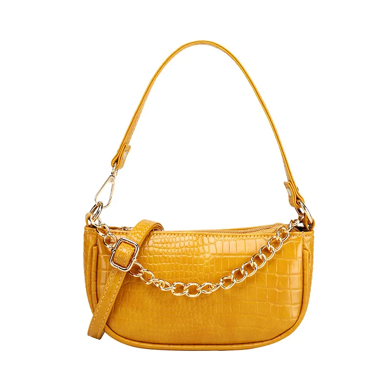 

crocodile pattern underarm bag 2021 new fashion women's bag middle grade women's bag chain leather shoulder strap