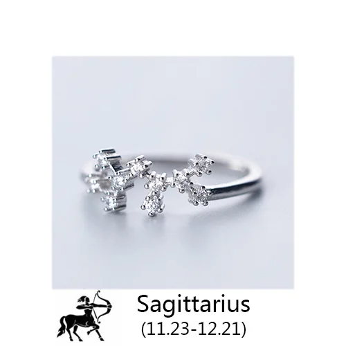 Sagittarius Trustdavis женские 12 Созвездие CZ модные ювелирные изделия из чистого серебра 925 пробы кольца на палец Лучший подарок DA348 - Цвет основного камня: Sagittarius