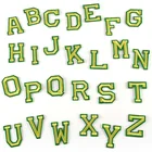 Аппликации с зелеными буквами сделай сам, аппликации с буквами алфавита, вышитые нашивки для детской одежды, сумки, аксессуары, нашивка с именем для шитья