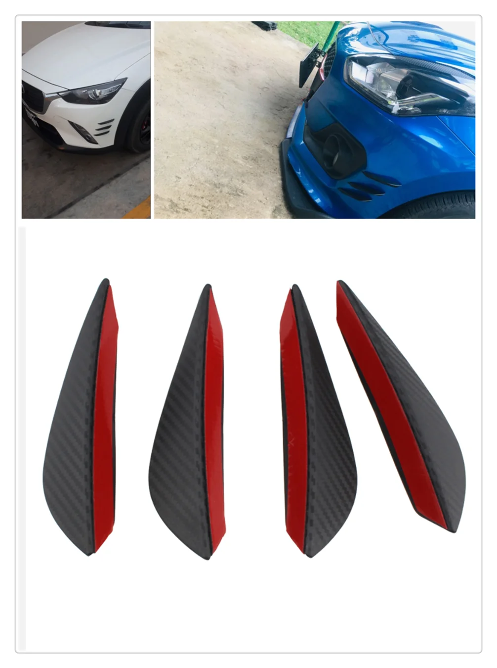 Автозапчасти 4 шт. автомобильный спойлер из углеродного волокна маленький