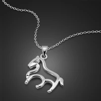 personality 100 925 sterling silver necklace cute horse animal pendant chain choker for women girl jewelry gift