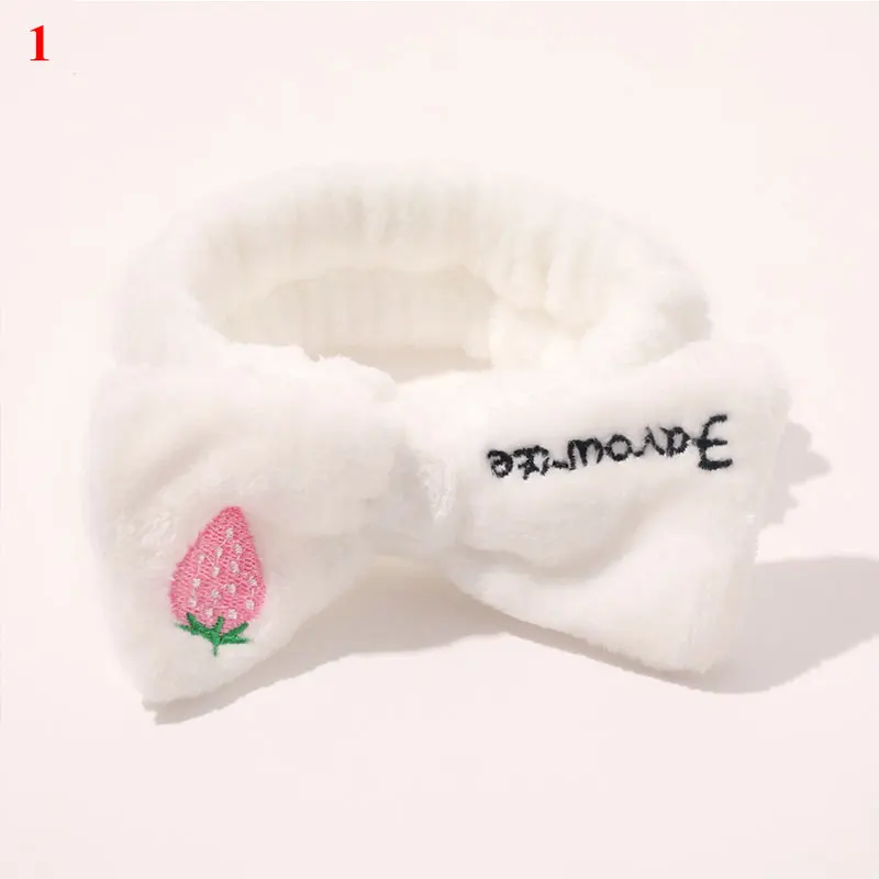 

New Women Hair Accessories Fashion Letter Coral Fleece Wash Face Bow Hairbands For Women Girls Elastic Soft Turban Headbands