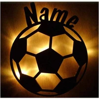 football led wall night light personalized name sign soccer enthusiast room bedroom decoration personalized custom wooden lamp