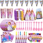 Диснеевской принцессы Софии серии вечерние принадлежности Набор одноразовой посуды украшения детский душ девочкам непременно понравится на день рождения вечерние поставки