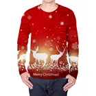 Мужская футболка с длинным рукавом KYKU, Красная футболка с длинным рукавом, украшенная искусственным оленем в стиле хип-хоп