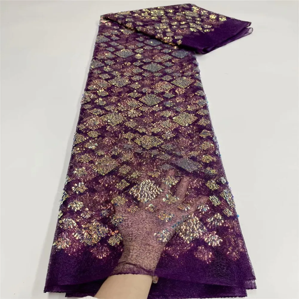 

Madison Fashion Brids Wedding Materials African Lace Fabric With Sequins Embroidery Nigerian French Lace Fabric Sewing