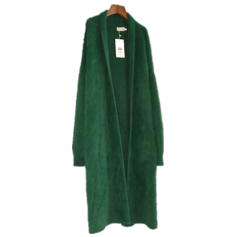 

Loose Long Extra Comfortable Faux Mink Women's Sweater Knitted Soft Bat Sleeve Female Cardigan Elegant Outerwear Warm Women Coat