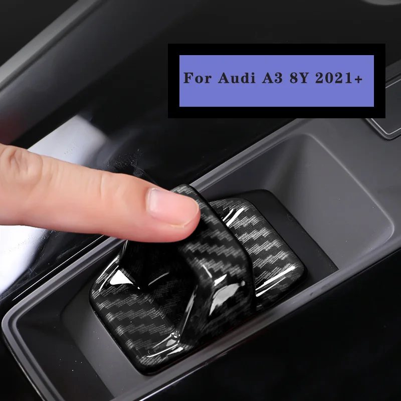

Carbon Fiber Color Central Console Gear Shift Handle Cover Decoration For Audi A3 8Y 2021 2022 ABS Cover Car Accessories