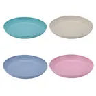 1 Набор из 4 тарелок из пшеничной соломы, безопасные и нетоксичные, прочные и устойчивые к осени