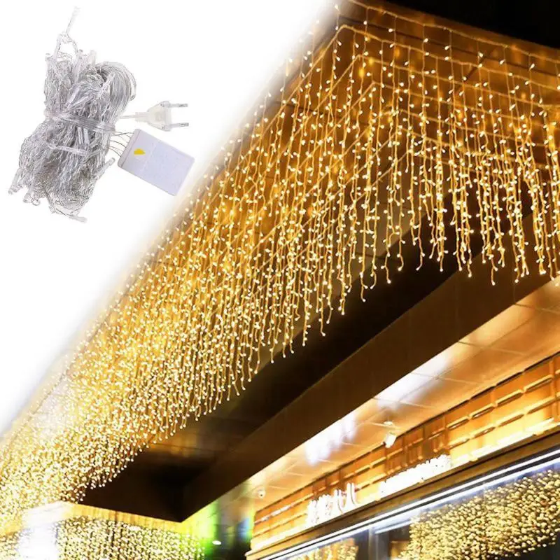 4 7 м 96LED теплый белый праздничный занавес Свадебные гирлянды светодиодные