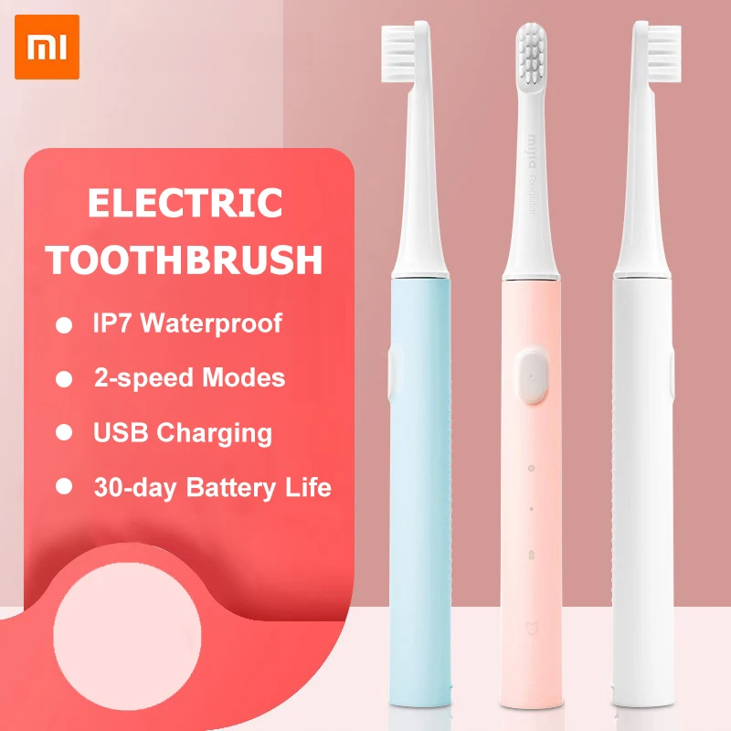 

XIAOMI MIJIA Sonic Electric Toothbrush T100 IPX7 Waterproof Rechargeable Toothbrush Adult Ultrasonic Automatic Tooth Brush