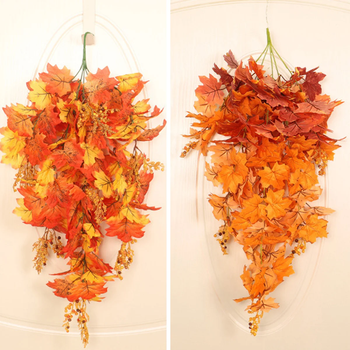 

Garland Maple Leaf Wreath Fall Parties Display Rattan Artificial Shape