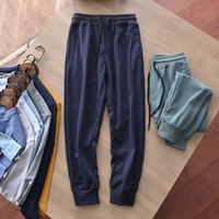 pure cotton terry ankle tied sweatpants men s japanese leisure loose comfortable tight track pants tide