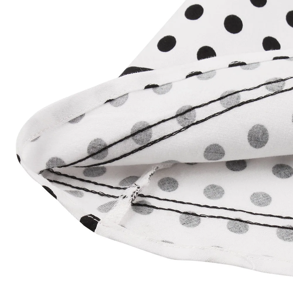 Женское винтажное платье в черный горошек размера плюс летнее без рукавов с