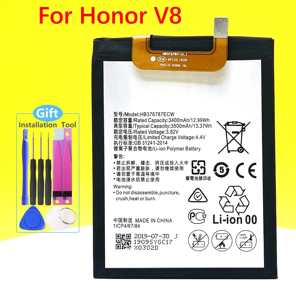 

New Original HB376787ECW Battery For Huawei Honor V8 Phone
