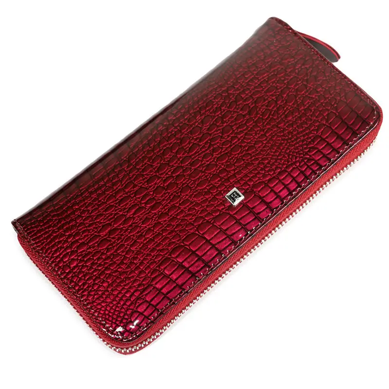 wine red HH Модные женские кошельки и кошельки, женские кошельки на ремешке, Женский Длинный кошелек на молнии, Дамский кошелек для удостоверения личности, портмоне, Аллигатор, клатч - Цвет: wine red