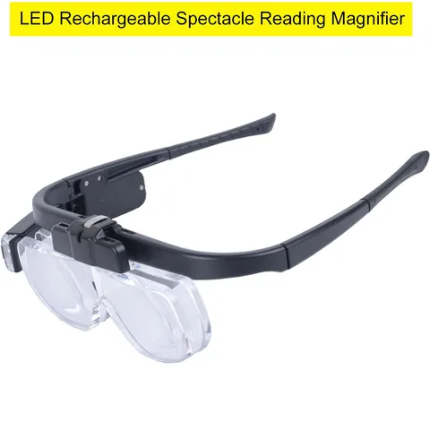2 светодиодный ных перезаряжаемых очков, увеличительное стекло, 6 видов, многоуровневые очки для чтения и антикварные увеличительные очки