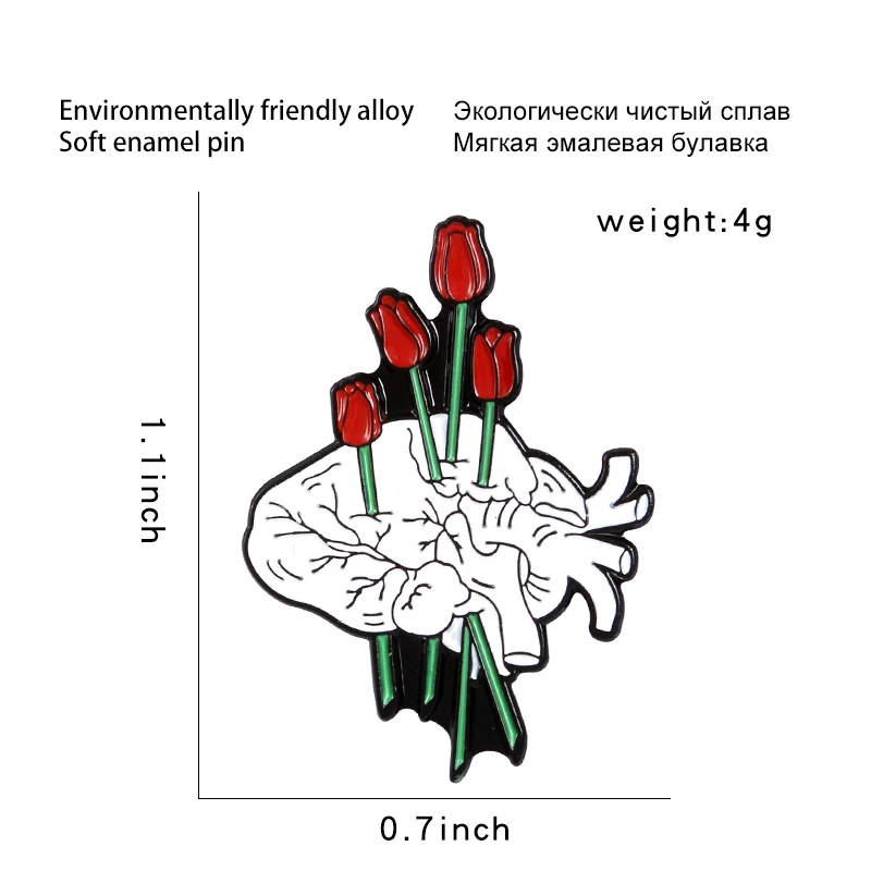 Женская эмалированная брошь в форме сердца 11 шт. | Украшения и аксессуары