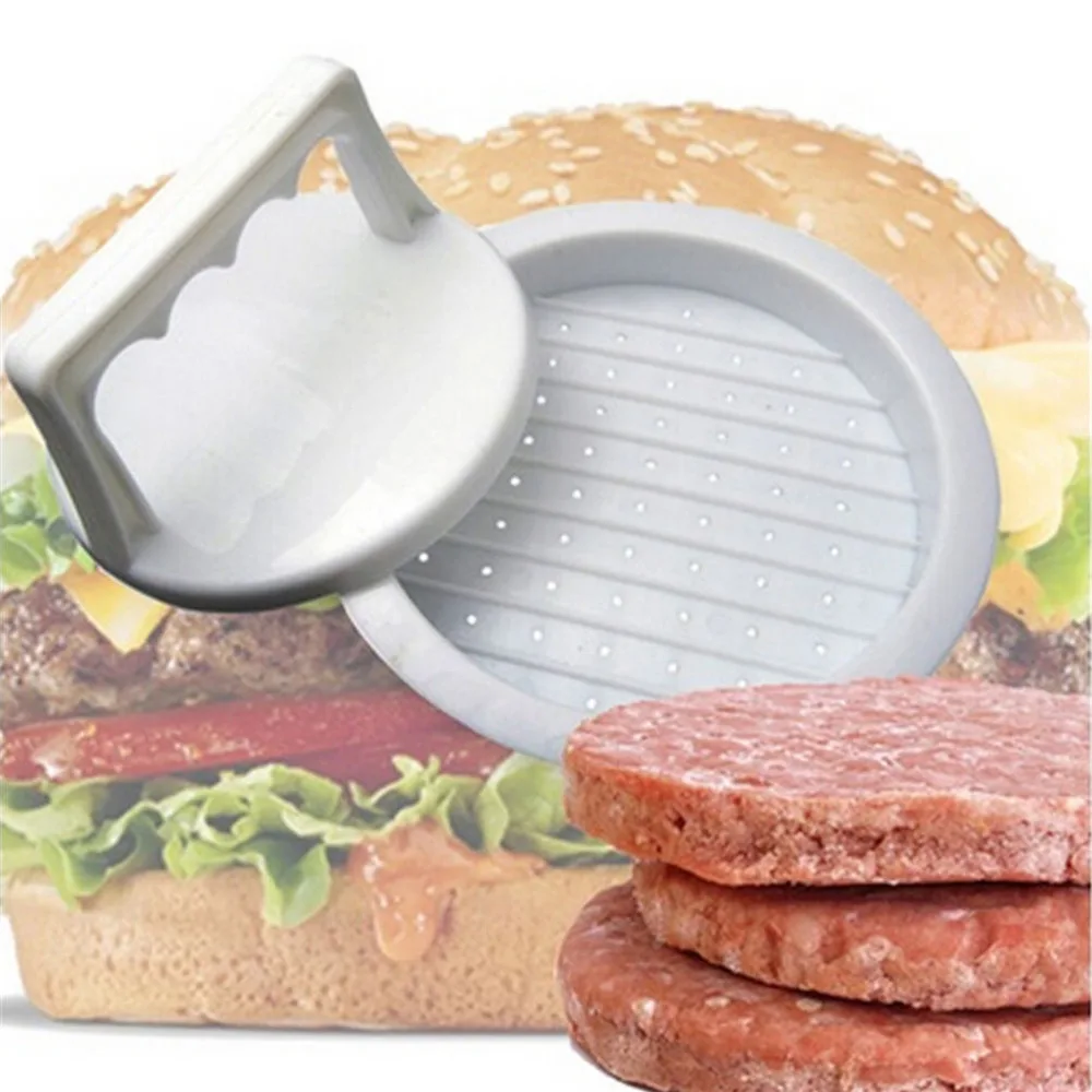 

1 Set Round Shape Hamburger Meat Beef Grill Burger Press Patty Maker Mold Press Food-Grade Plastic Hamburger Mould Kitchen Tool