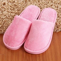 faux fur home slippers unisex indoor floor plush cotton shoes cute candy colors women slippers with soft non slip bottom shoes