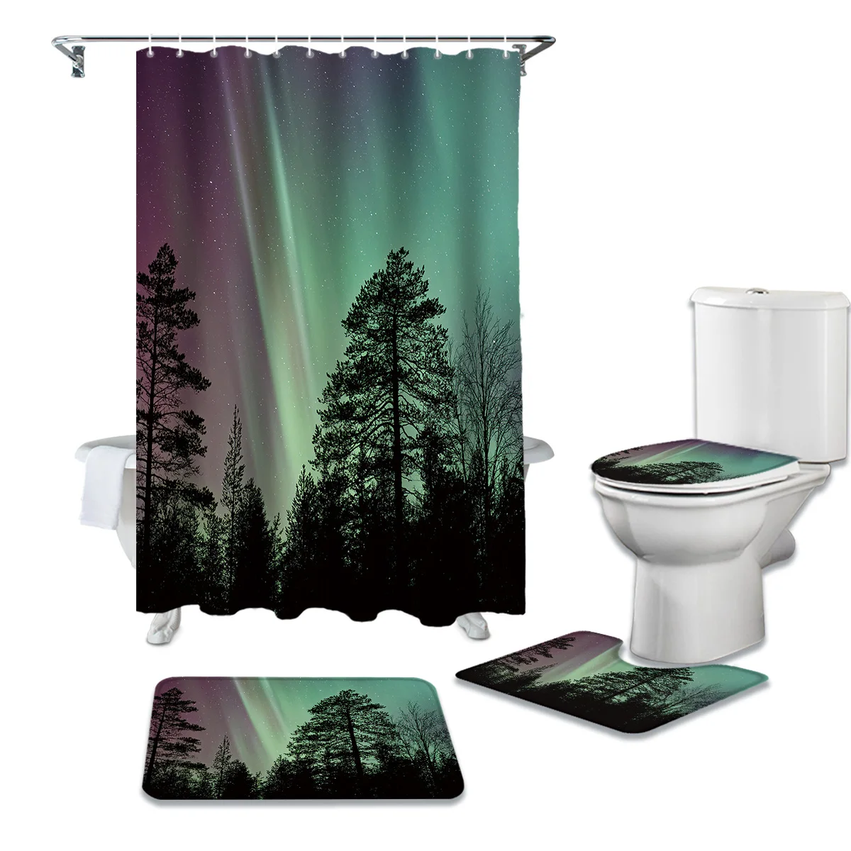 Аврора декорации Ванная комната Шторы комплект набор ковриков для ванной