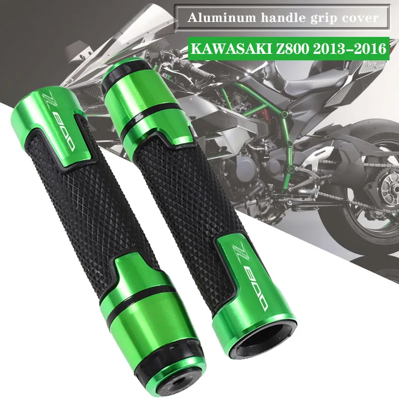 

LOGO Z800 For KAWASAKI Z800 2013 - 2016 Motorcycle 7/8"22mm Aluminum Rubber Handlebar Grips Ends Handle Caps Hand Bar Plugs