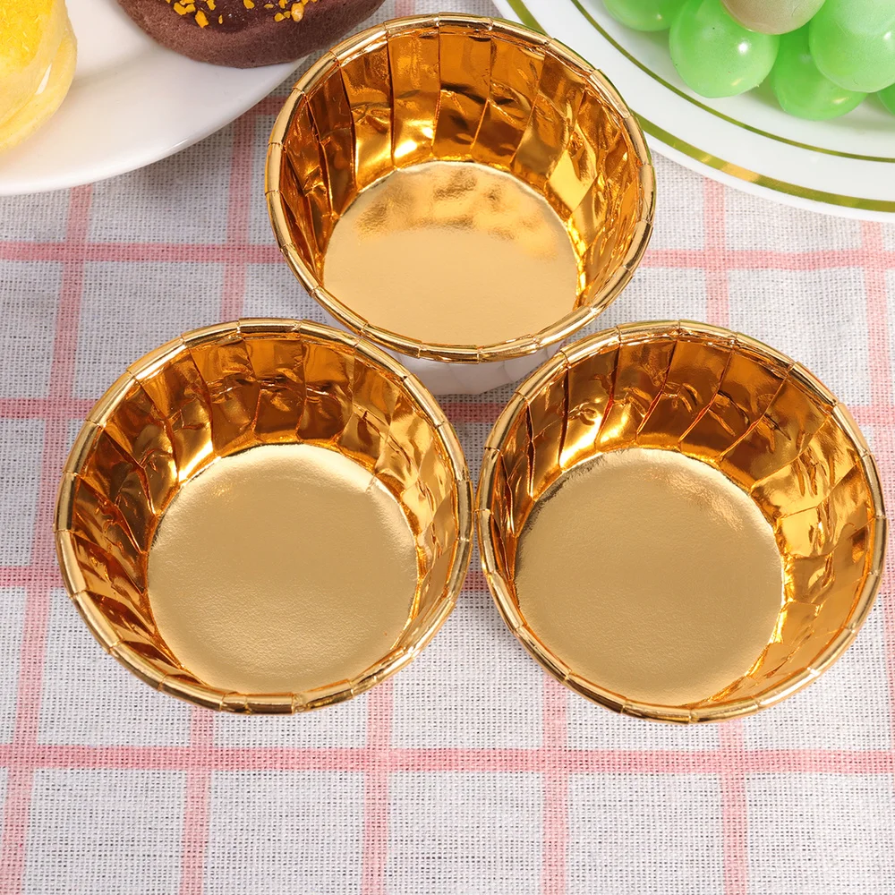 

100pcs Disposable Curled Cake Cups Heat-resistant Muffin Cup Baking Cupcake Wrappers (Coffee and Golden)