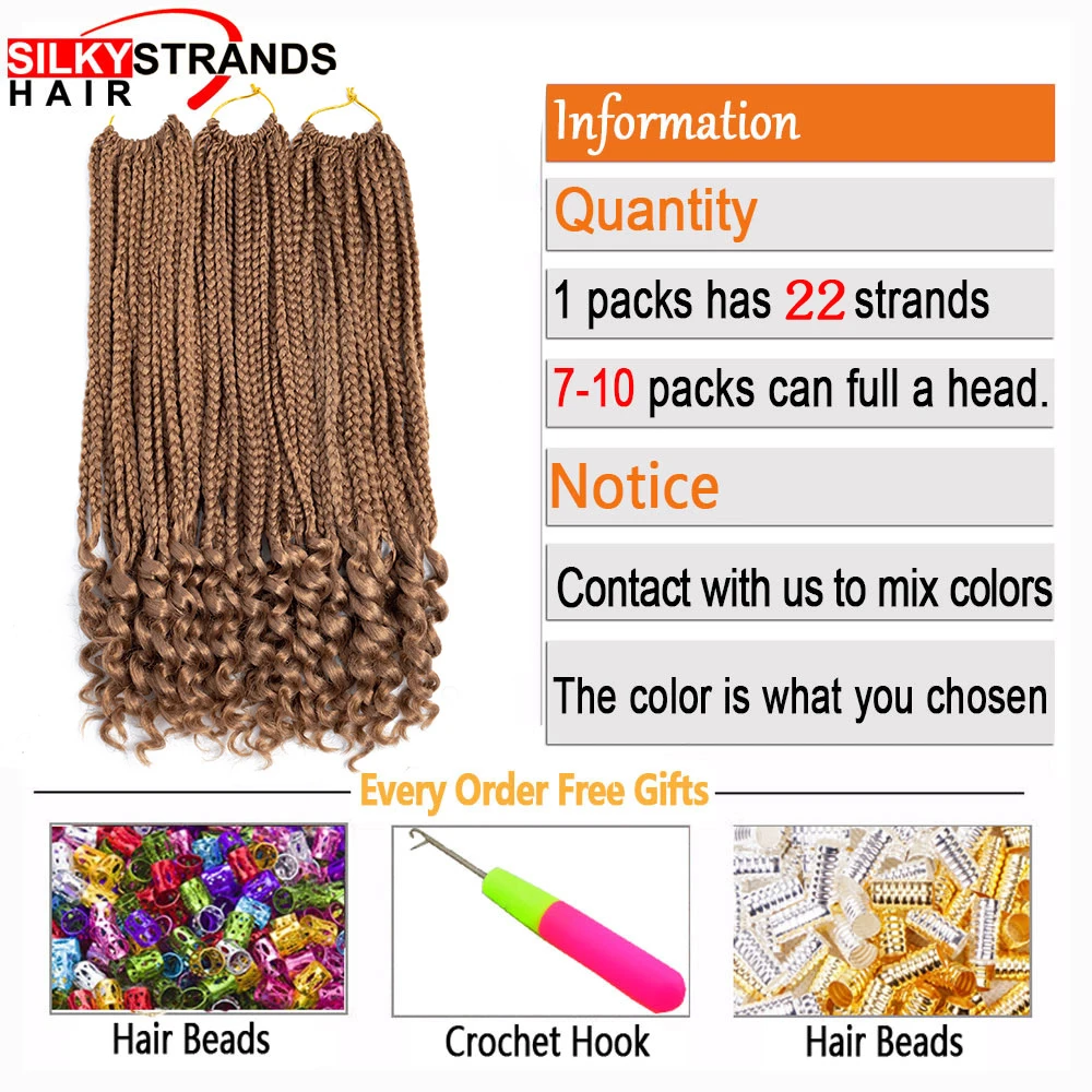 14 18 дюймов 22 корня/упаковка кудрявые концевые косички для наращивания волос