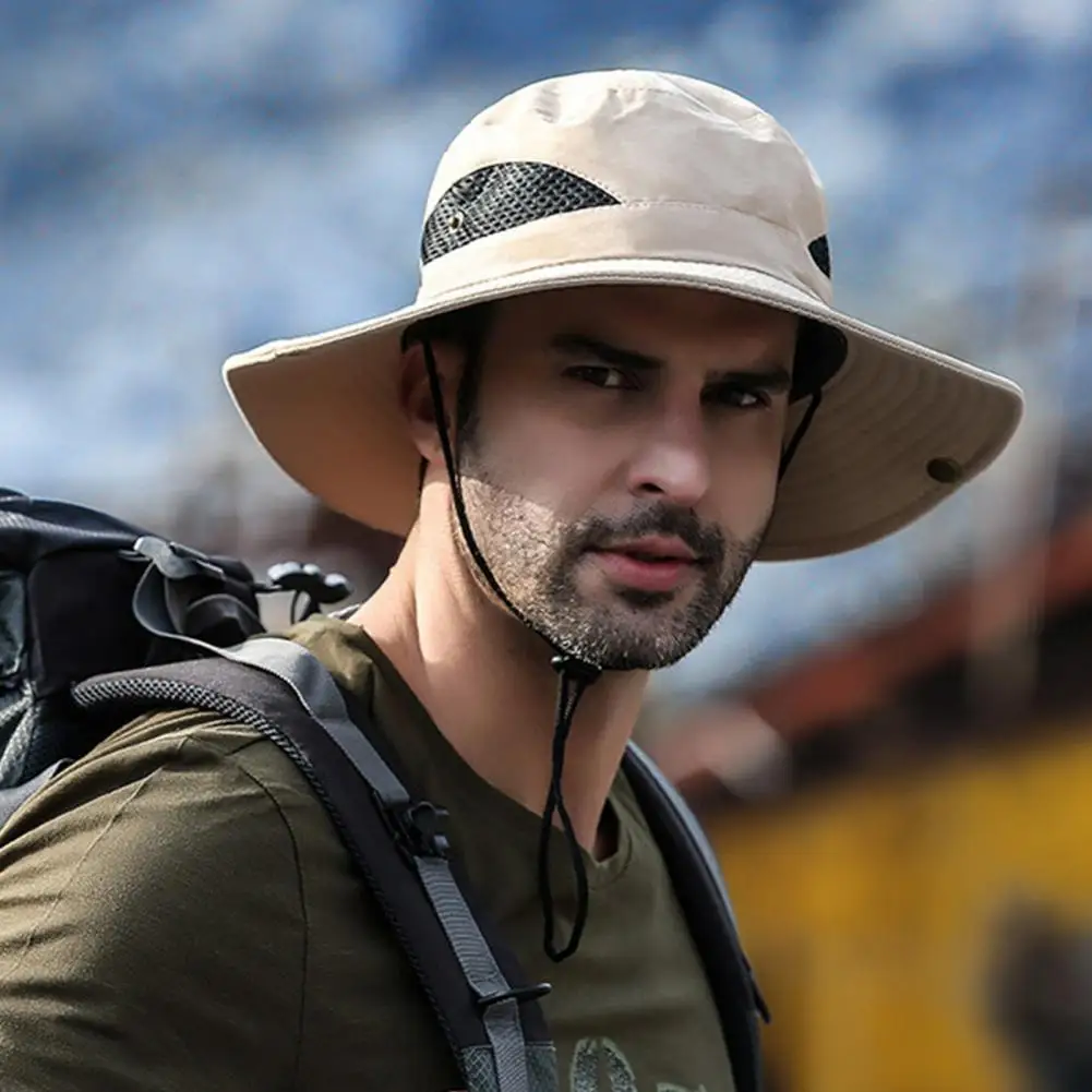 

Bucket Hat Men Women Fishing Boonie Hat Fashion Breathable Compressible UV Protection Wide Brim Mesh Beach Sun Cap for Outdoor