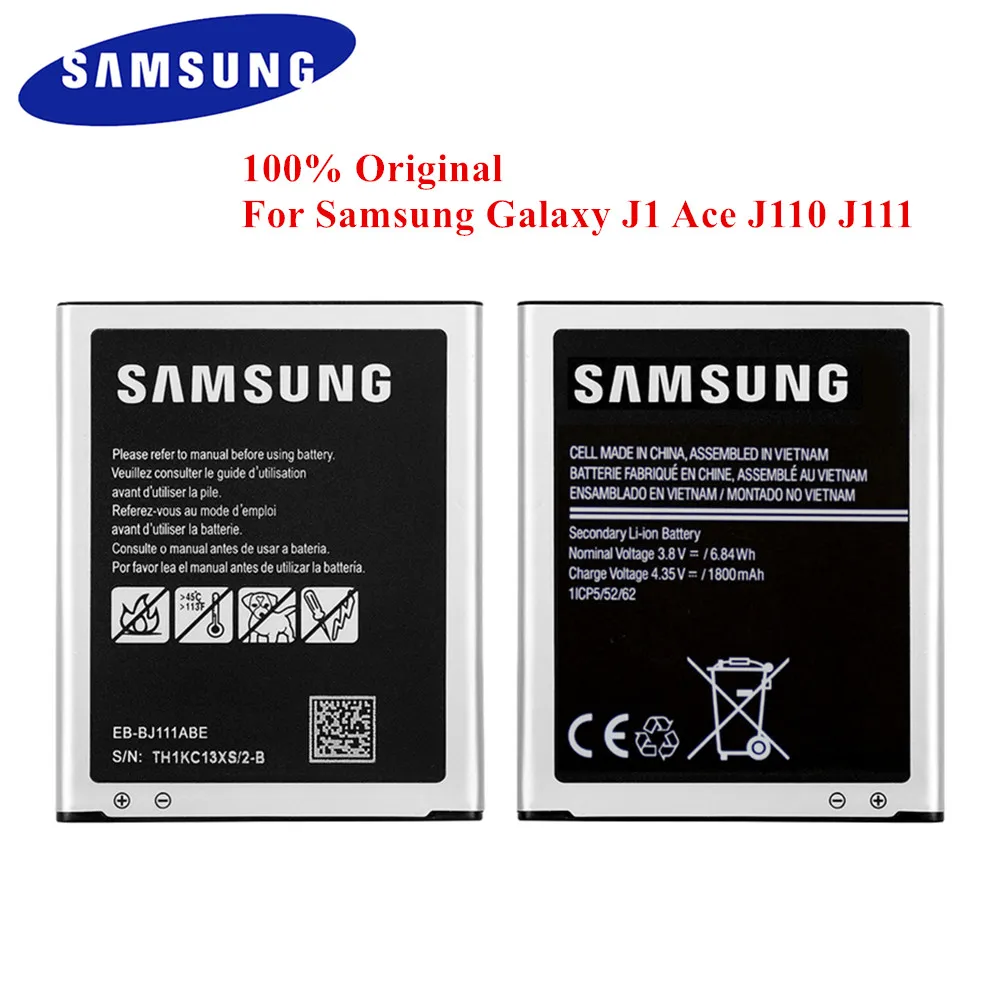 Аккумулятор для Samsung Galaxy J1 Ace J110 100% оригинальный аккумулятор емкостью 1800 мАч Akku J110H