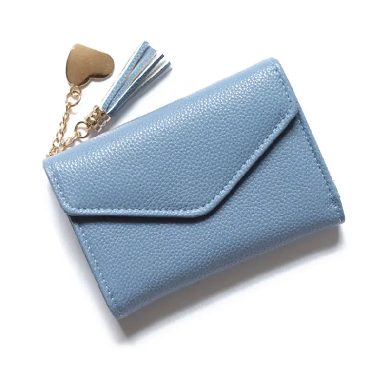 Short Blue Длинный кошелек, женские кошельки с кисточками, модный кошелек для монет, держатель для карт, женские кошельки, высокое качество, клатч, сумка для денег, кошелек из искусственной кожи - Цвет: Short Blue