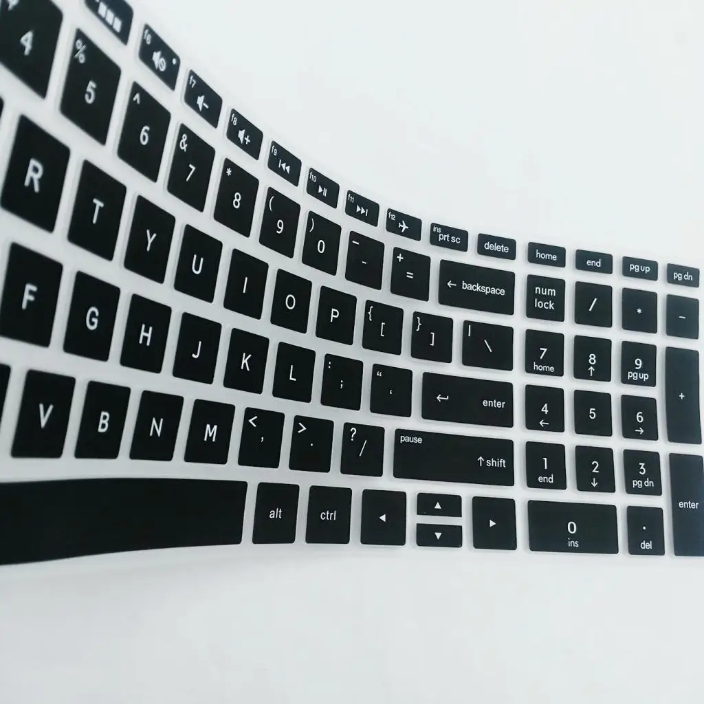 2 шт. Высокая Невидимая клавиатура протектор кожи чехол для hp 15,6 ''BF ноутбука черный