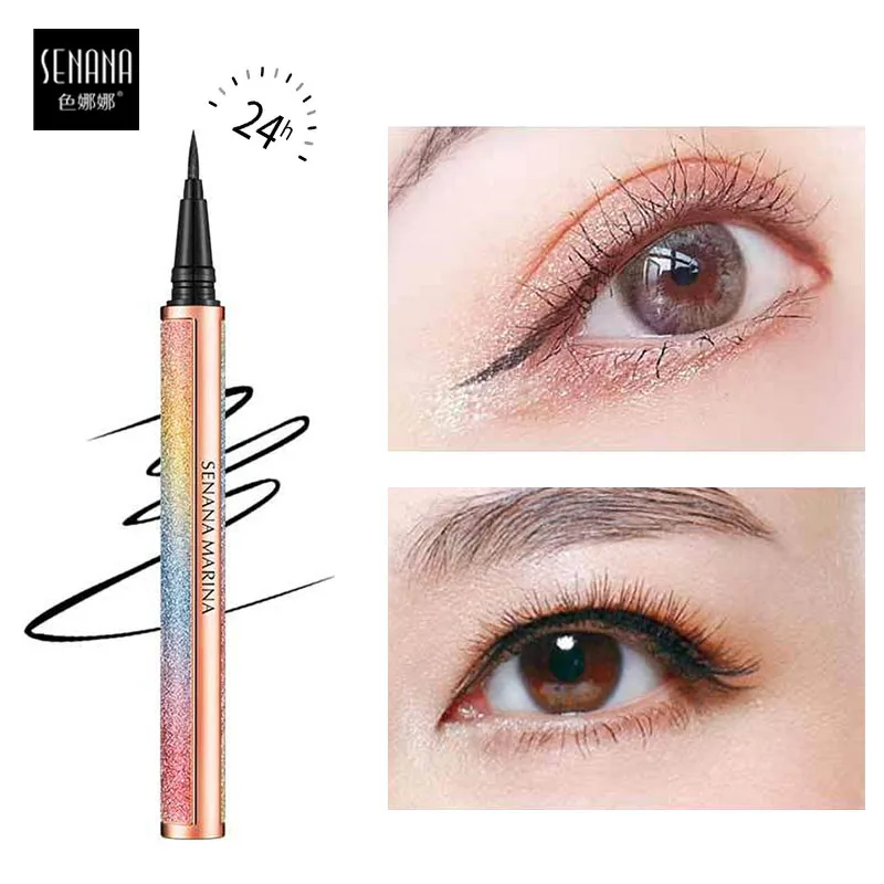 Черная Подводка для глаз SENANA быстросохнущая водостойкая Водостойкая карандаш