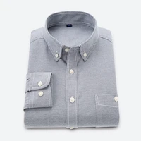 mens oxford spinning shirt spring and autumn korean version slim fit youth versatile solid color shirt fashion