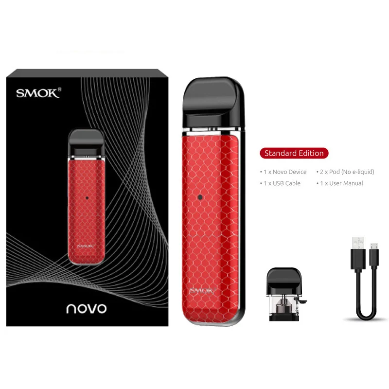 Red without gift SMOK pod starter kit SMOK novo 2 kit cobra covered vape pen kit с 450 мАч встроенным аккумулятором 2 мл емкость pod system kit - Цвет: Red without gift
