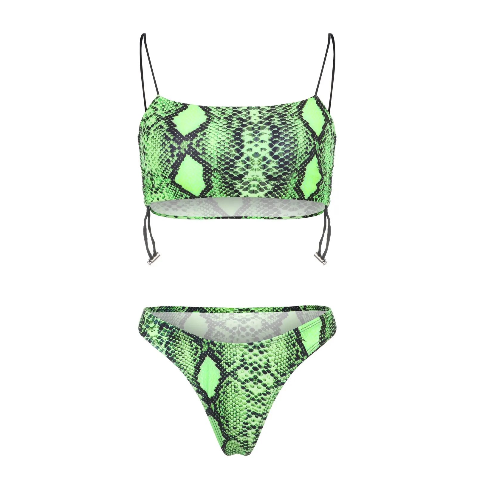 

Women Bikini Set Snakeskin Leopard Printed Slim Sling Swimsuit Split Beachwear Sexy Biquini Push Up Bathing Suit A20