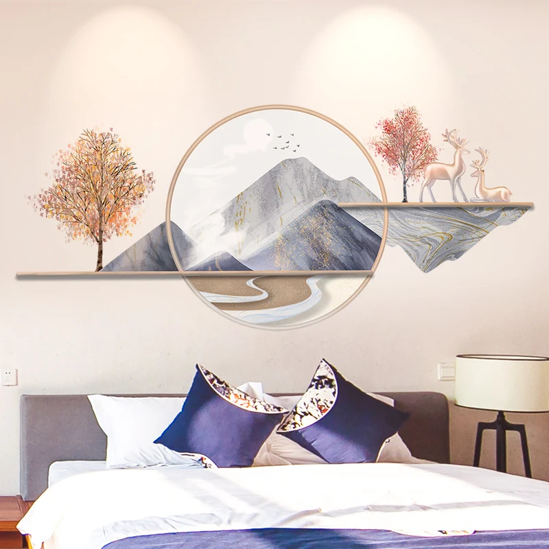 

Creative Landscape Painting Wall Stickers Home Decor Living Room 3d Art Mural Bedroom Decor Wallpaper Chinese Style Wall Decals