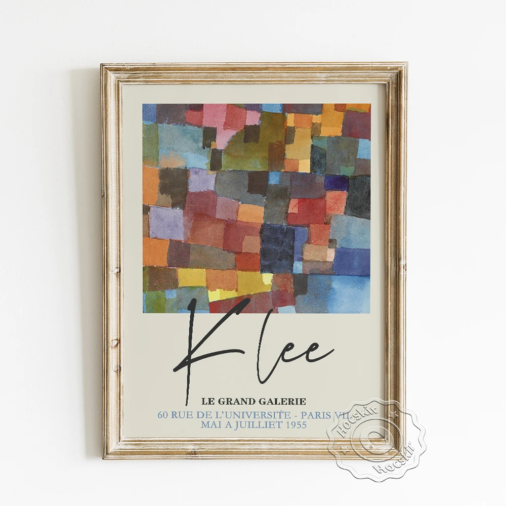 

Paul Klee Exhibition Minimalism Museum Poster, Color Field Painting Art Prints, Le Grand Galerie Modern Watercolour Wall Pictrue