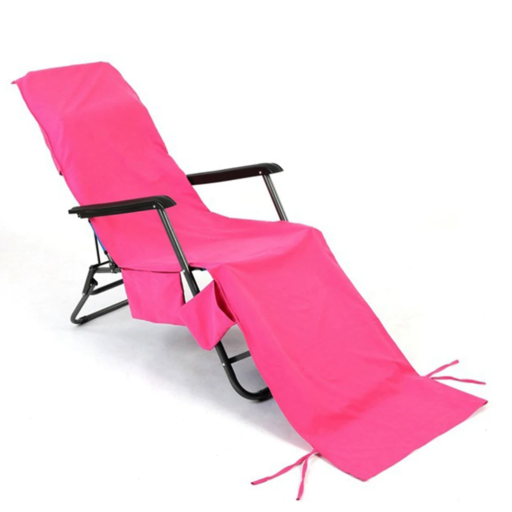 

Holiday Beach Lounge Chair Cover Towel Summer Cool Bed Garden Beach Towel Sunbath Lounger Chair Mat With Large Pocket 70x215 Cm