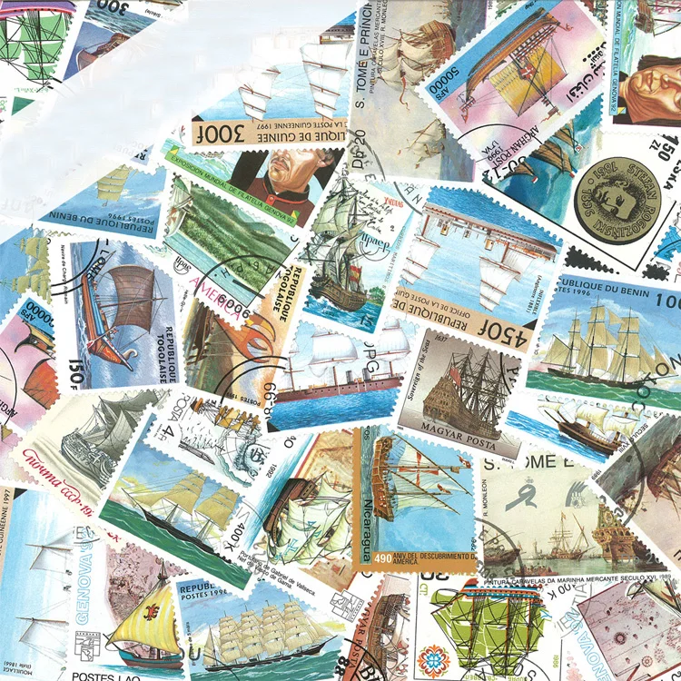 50 шт. парусники лодка тема марки World оригинальная почтовой марке с хорошее