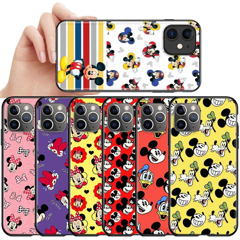 

Lovely Mickey Disney Silicone Cover For Apple iPhone 13 12 11 SE XS XR X 7 8 6 5 S mini Plus Pro MAX 2020 Black Phone Case