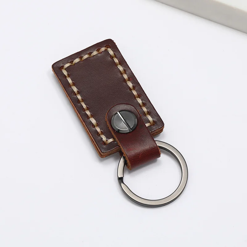 Новинка винтажные длинные кожаные бронзовые брелки для ключей простые