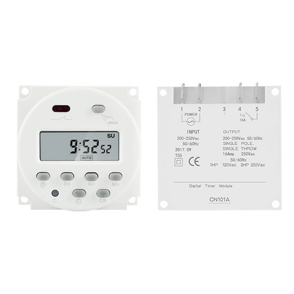 Программируемый мини переключатель времени с цифровым ЖК дисплеем 16 А